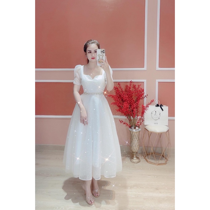 FREE SHIP SIÊU SALE ĐẦM LƯỚI KIM TUYẾN THIẾT KẾ TAY PHỒNG , VÁY XÒE SANG TRỌNG KHI DỰ TIỆC , ĐI CHƠI BBB FASHION SHOP