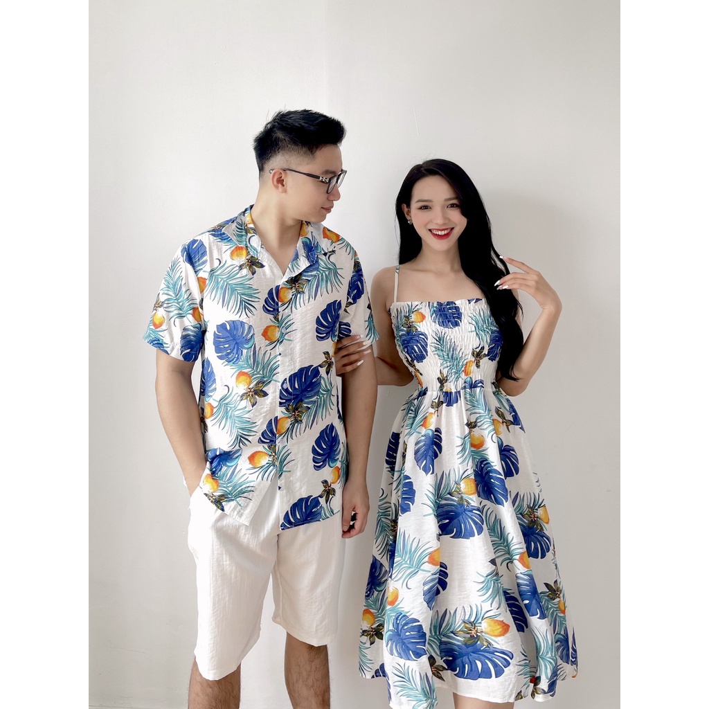Sơ mi Họa Tiết Đi Biển, Sơ Mi Hawaii Vải Tơ Đũi Cao Cấp