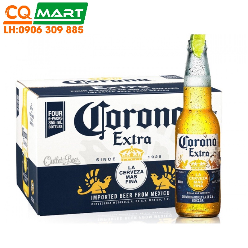 [Hoả Tốc] 1 Thùng 24 chai Bia Corona Extra Mexico - Chai 355ml