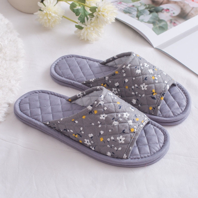 Dép vải cotton đi trong nhà, dép đi văn phòng, thấm hút, êm ái, phong cách vintage,dép đi trong nhà