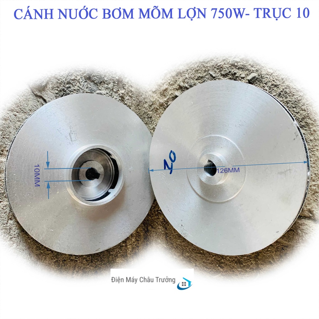 Cánh bơm nước 750W mõm lợn nhôm - Trục 10mm