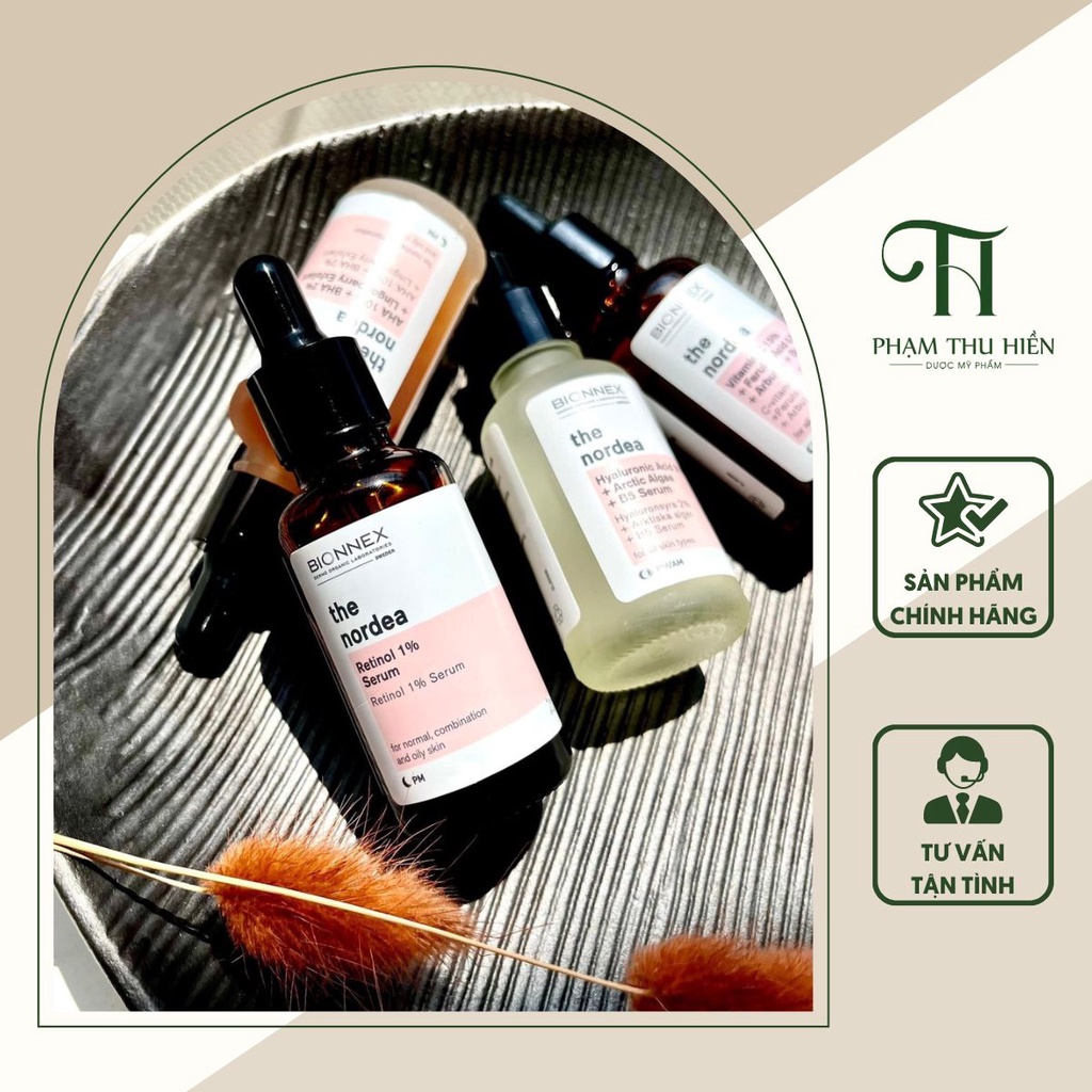 Serum AHA +BHA 10% The Nordea Bionnex Hỗ Trợ Thu Nhỏ Lỗ Chân Lông Giúp Da Trắng Sáng Đều Màu Chai 30ml