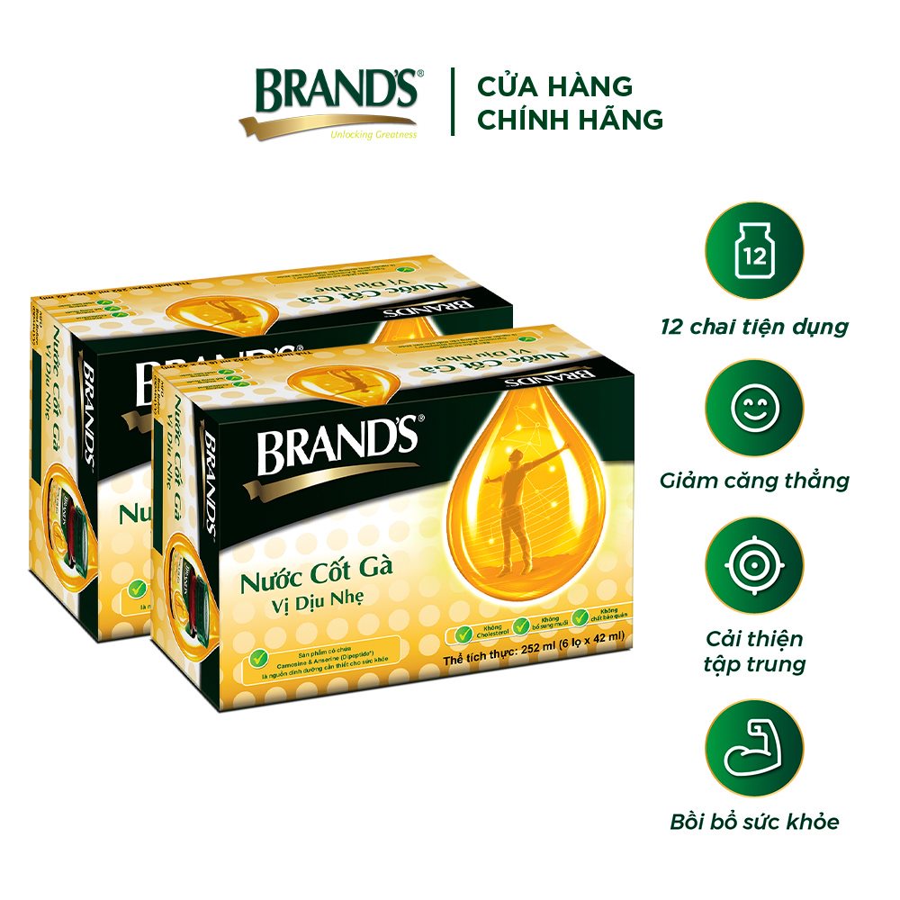 Combo 2 Nước cốt gà BRAND'S Vị Dịu Nhẹ (42 ml x 6 lọ)