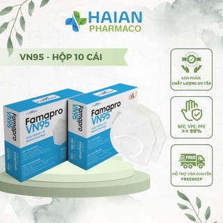 [Mã BMTTC60K giảm đến 60K đơn 50K] Khẩu trang VN95 FAMAPRO (Tiêu Chuẩn Xuất khẩu BFE ≥95%) Hộp 10 cái