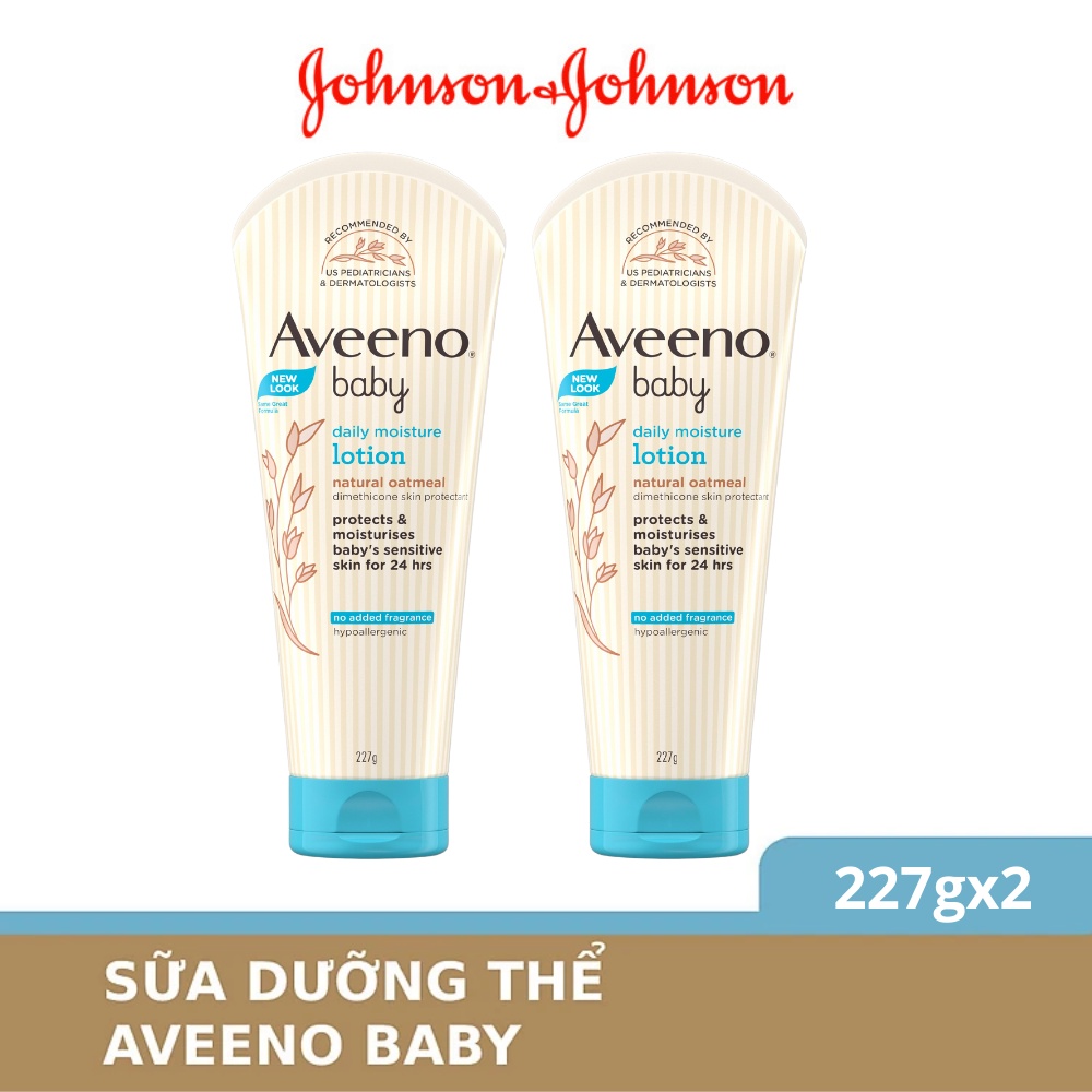 Bộ 2 Sữa dưỡng ẩm cho da khô và nhạy cảm Aveeno Baby Daily Moisture 227g