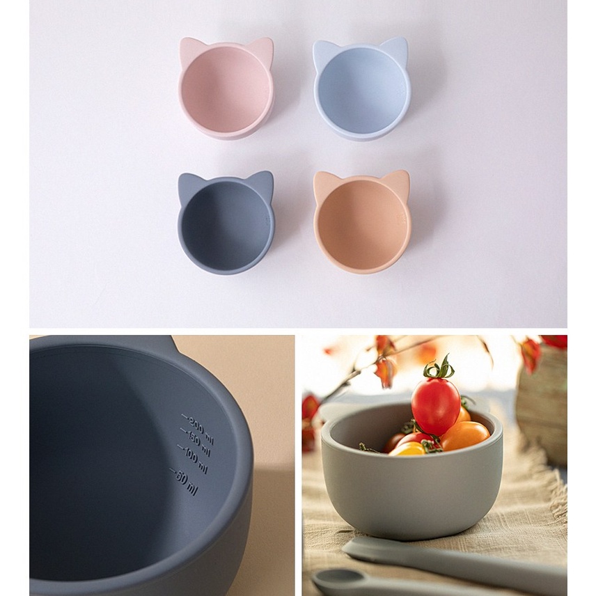 Bộ ăn dặm silicone cao cấp Cat series Babylien Hàn Quốc cho bé