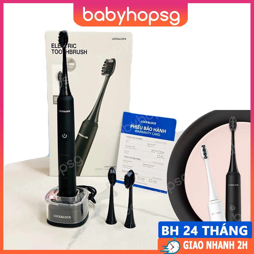 Bàn chải đánh răng điện Lock&Lock sạc không dây ENR346 có đầu chải thay thế - BABYHOPSG