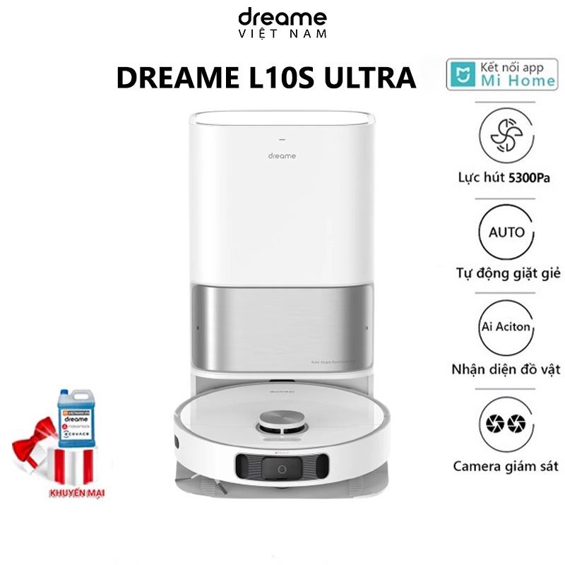 Robot, Máy Hút Bụi Lau Nhà Thông Minh Dreame L10S Ultra –Tự Động Giặt Giẻ - Sấy Khô - Đổ Rác