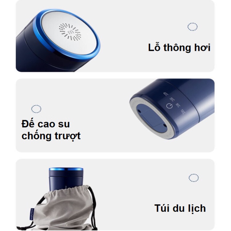 Bình giữ nhiệt kiêm đun nước cao cấp Morphy Richards MR6060 350ml - Vỏ inox 304, lõi inox 316L