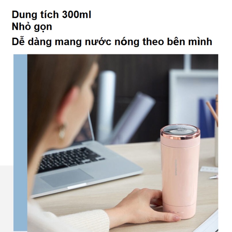 Bình giữ nhiệt kiêm đun nước cao cấp Morphy Richards MR6060 350ml - Vỏ inox 304, lõi inox 316L