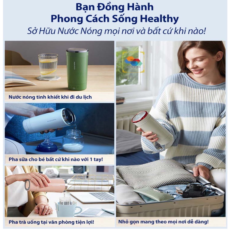 Bình giữ nhiệt kiêm đun nước cao cấp Morphy Richards MR6060 350ml - Vỏ inox 304, lõi inox 316L