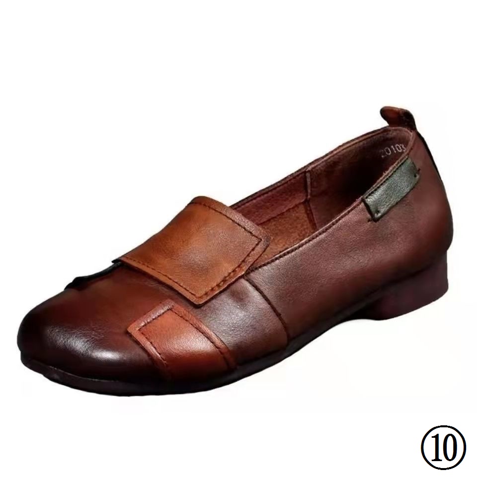 Giày Búp Bê Da Mềm Đế Bằng Phong Cách Retro Hợp Thời Trang Cho Nữ Size 35-43 41 42
