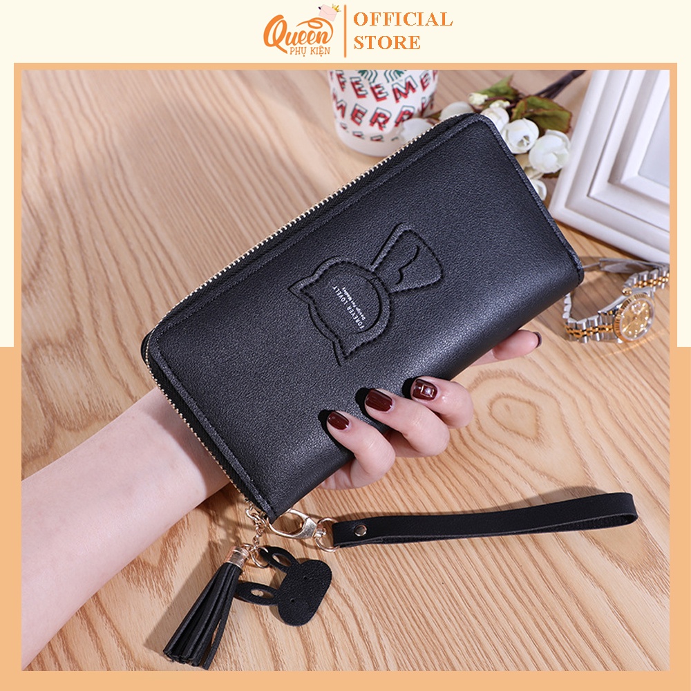 Ví Dài Nữ Cầm Tay Dự Tiệc Thuê Hình Mèo FOREVER LOVELY V347 Hàn Quốc