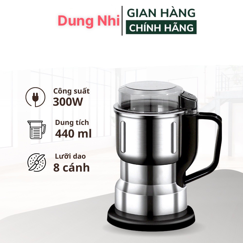 Máy xay hạt khô, xay bột, gia vị cà phê đa năng,công suất 300w, chất liệu cối ino