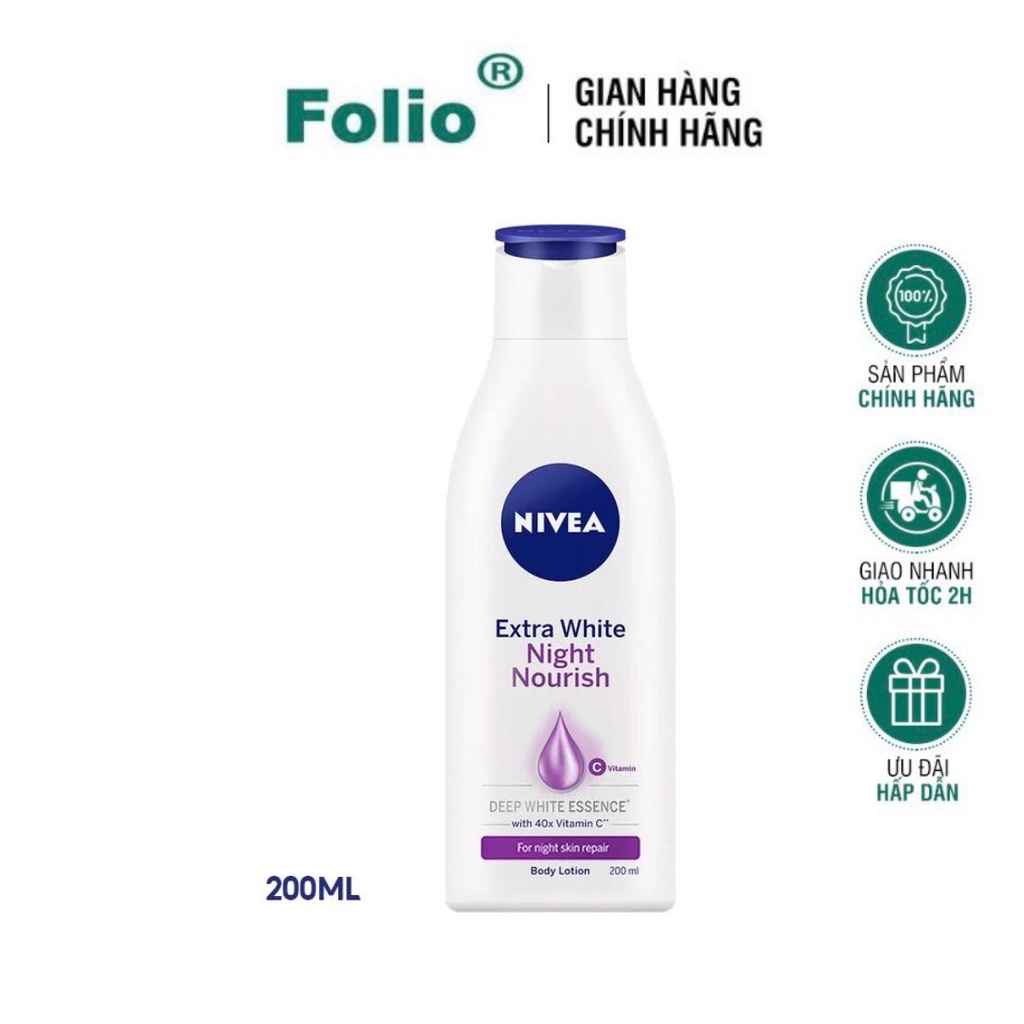 Sữa Dưỡng Thể Nivea Làm Sáng & Săn Chắc Da Ban Đêm Extra White Night Nourish Body Lotion