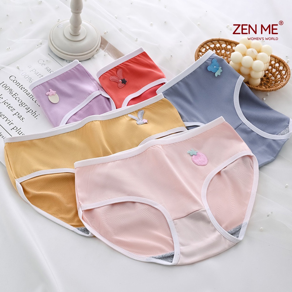 Quần Lót Nữ Zen Me Chất Liệu Cotton Mềm Mại Kháng Khuẩn Thoáng Mát Màu Pastel Dễ Thương