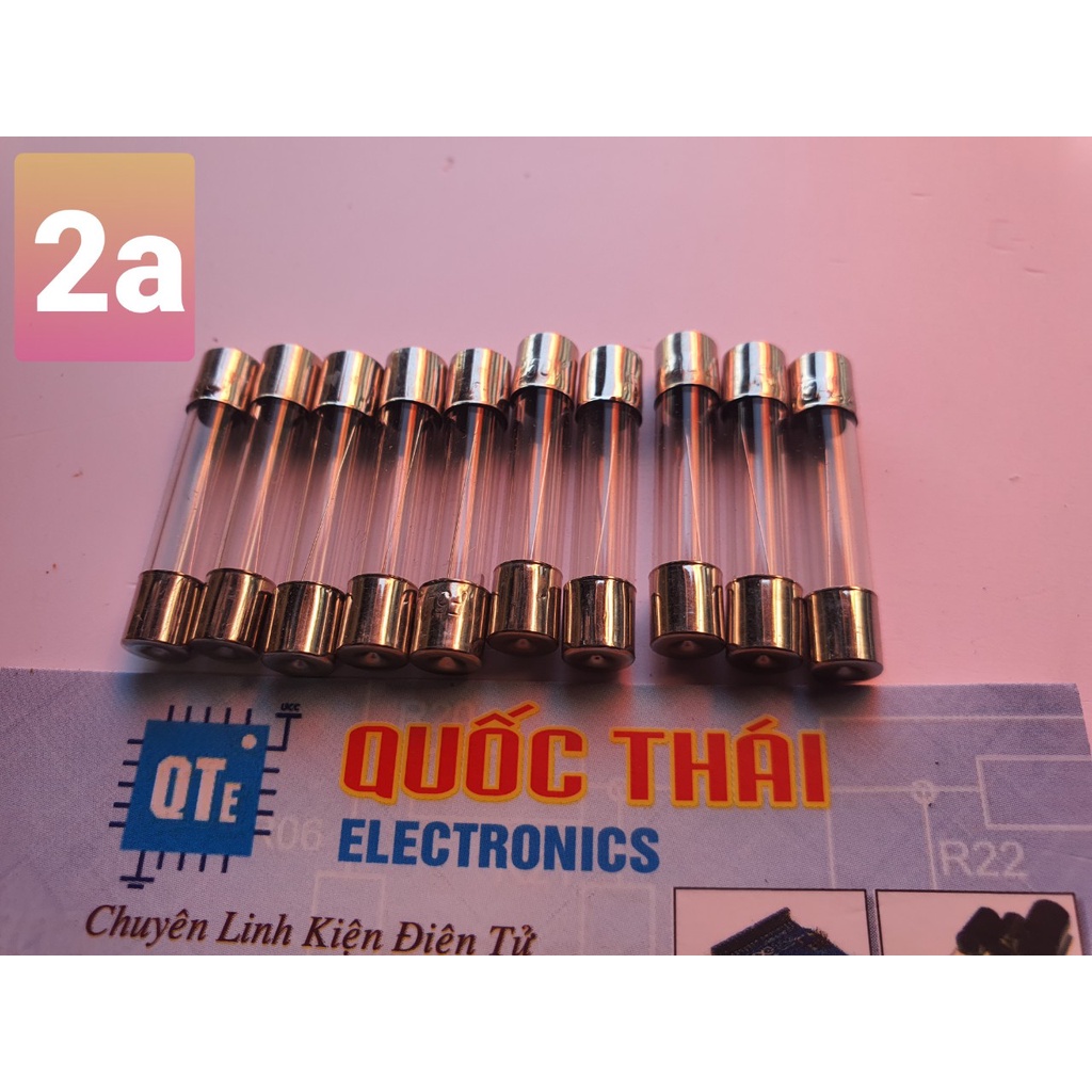 Combo 10 cầu chì 2 A kích thước 6x30mm