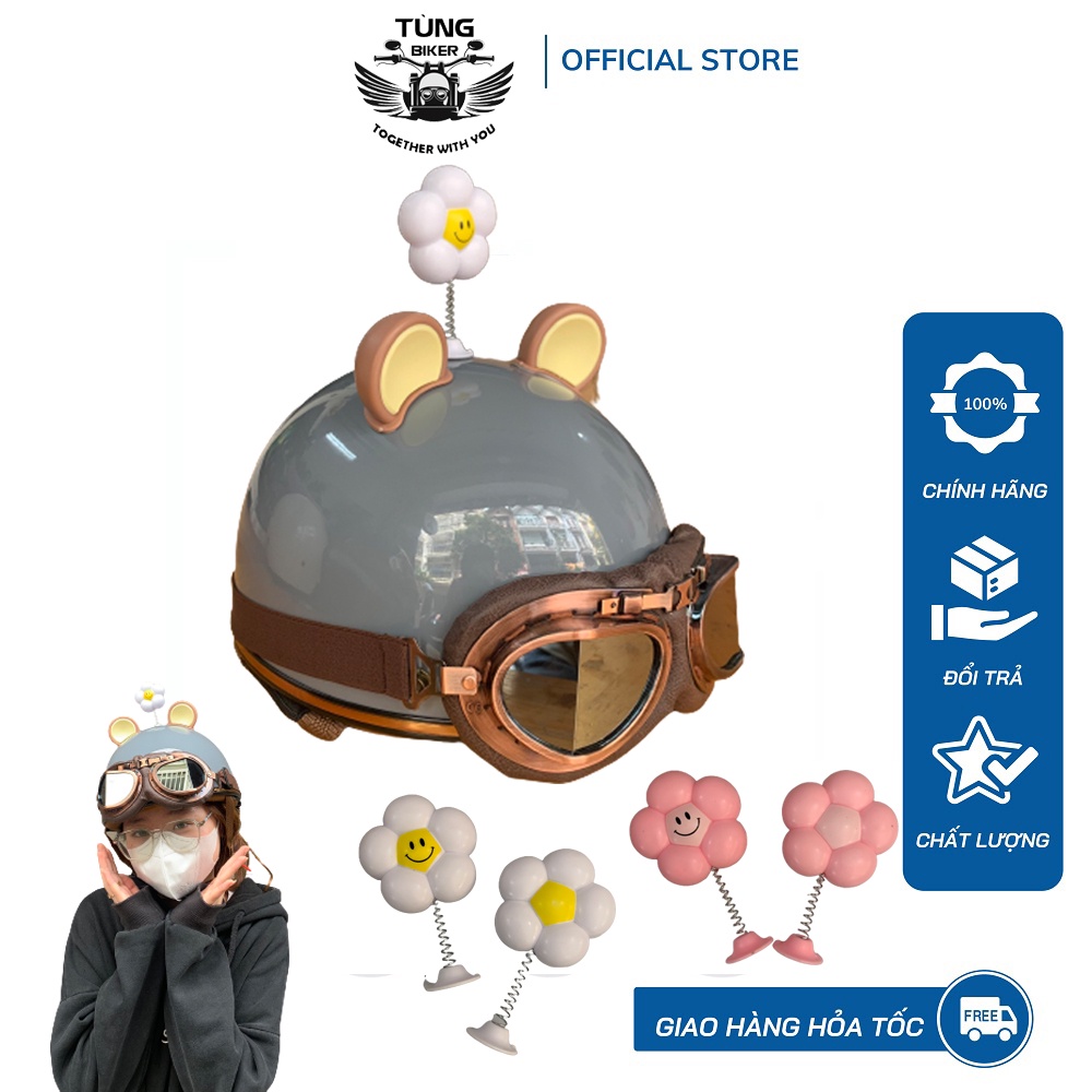 Bông Hoa Gắn Mũ Bảo Hiểm Cute - Ngộ Nghĩnh