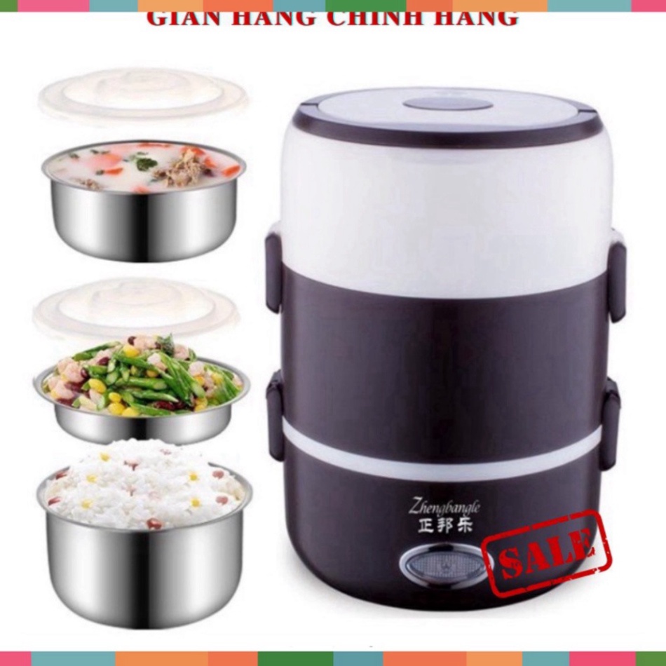 Hộp Cơm Cắm Điện Hâm Nóng Inox Cao Cấp 3 Tầng Đa Năng Làm Nóng Nhanh An Toàn Chính Hãng - | Chính Hãng freeship New