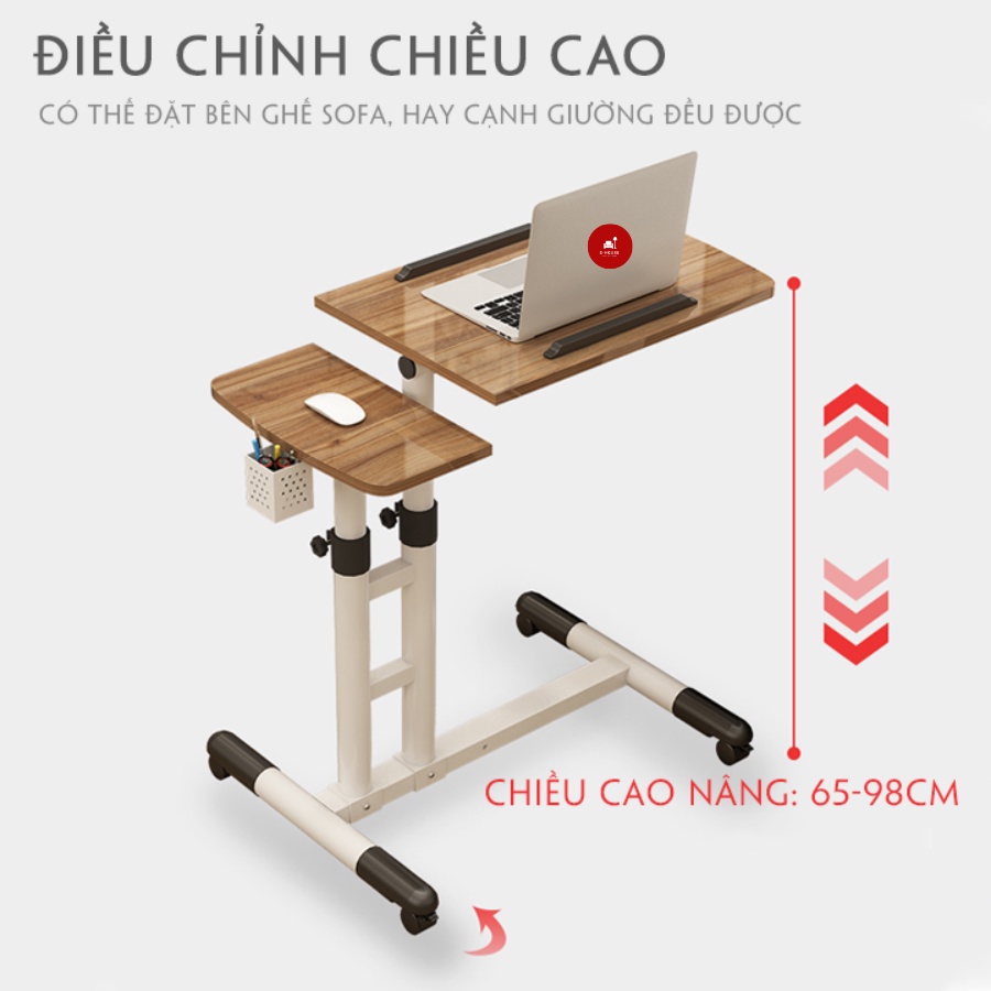 Bàn laptop đa năng KASHI, bàn làm việc gấp gọn thông minh, tuỳ chỉnh độ cao, khung sắt chắc chắn | BigBuy360 - bigbuy360.vn