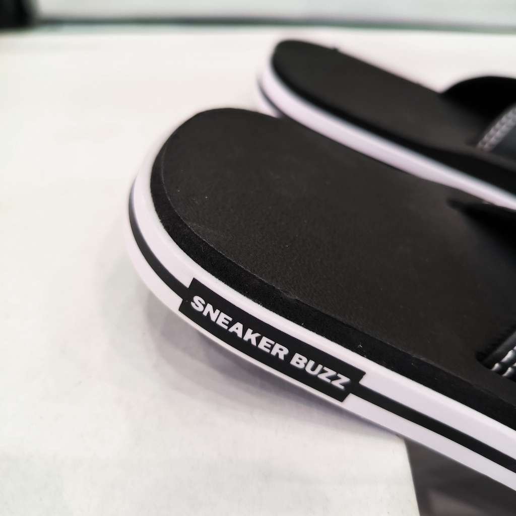 Dép kẹp Sneaker Buzz đen qua da chính hãng 1SB0028