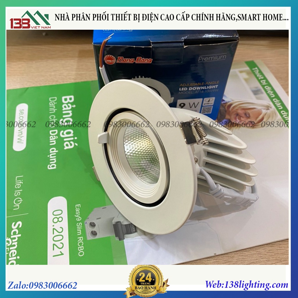 Đèn led âm trần xoay góc Rạng đông AT18 100/9W