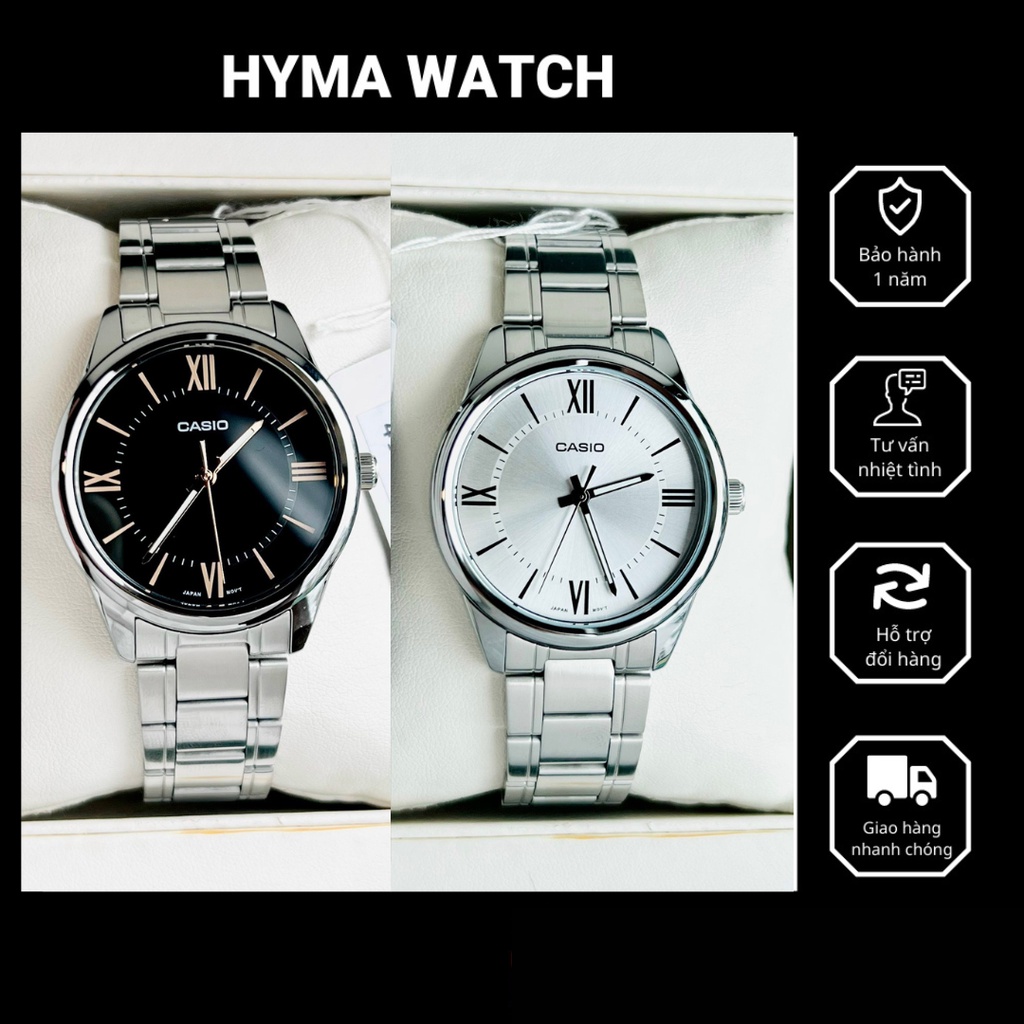 Đồng hồ Nam dây thép Casio MTP V005D Size 40mm 3 kim Bảo hành 1 năm Hyma Watch
