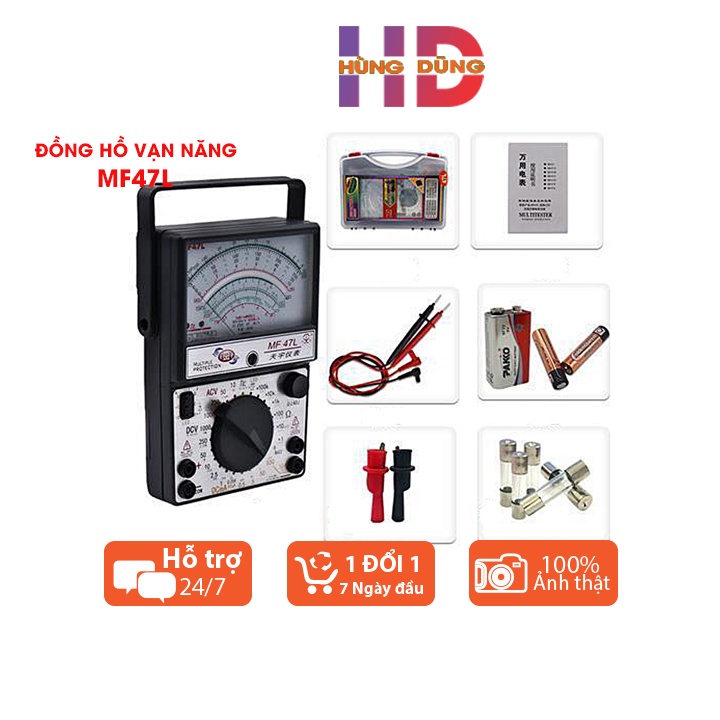 Đồng hồ vạn năng MF47L tích hợp đo led, test khiển, chống đo nhầm