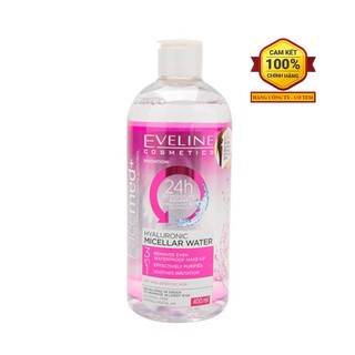 Nước tẩy trang Eveline Facemed+ Hyaluronic Micellar Water 400ml - dưỡng ẩm cho mọi loại da
