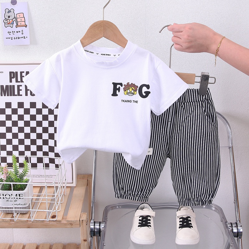 Set Đồ 2 Món Gồm Áo Tay Cộc cotton + Quần Ngắn Thời Trang Cho Bé Trai 0-5 Tuổi