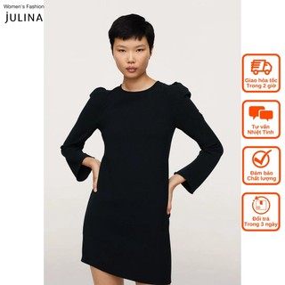 Đầm suông ngắn dáng rộng thun đen MNG jf831 SIZE L