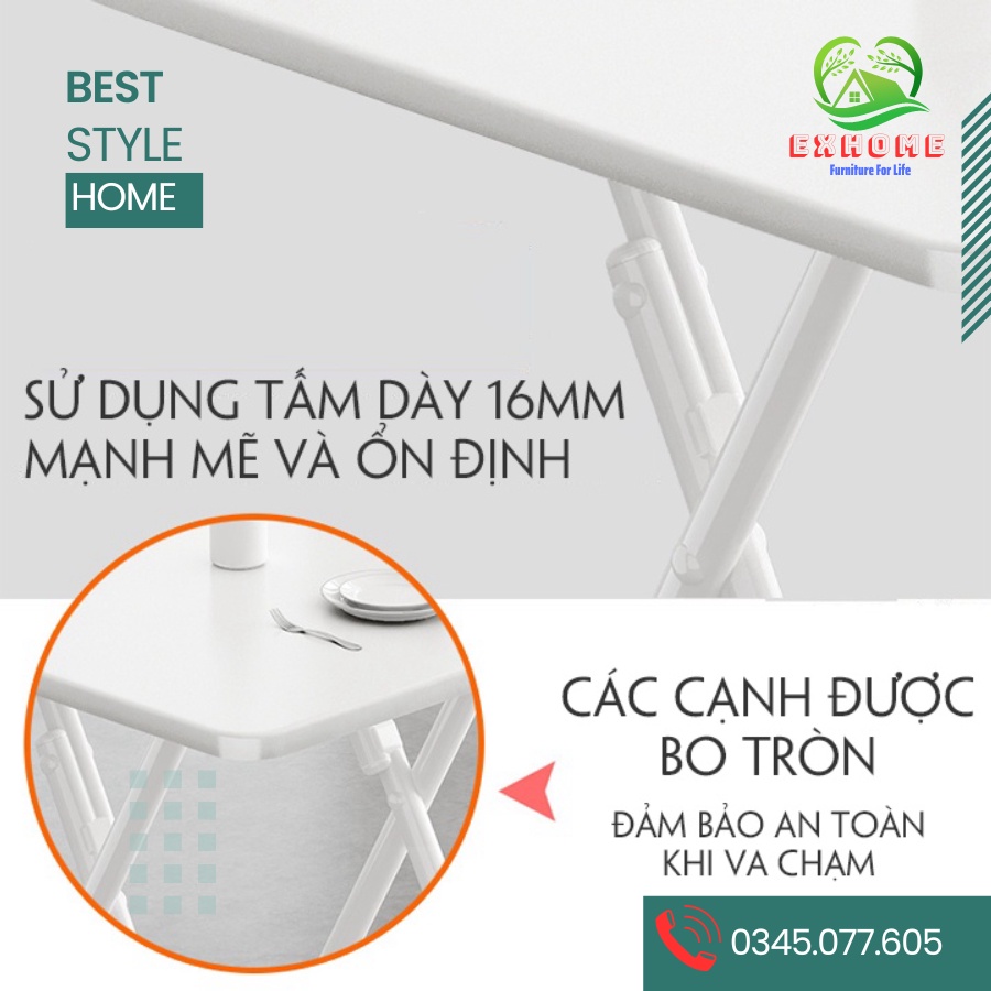 Combo bộ bàn ghế ăn cơm gấp gọn- bộ bàn ghế cafe - phòng khách đa năng gồm 2 ,4 , hoặc 6 ghế kích thước 120x60x74cm | BigBuy360 - bigbuy360.vn