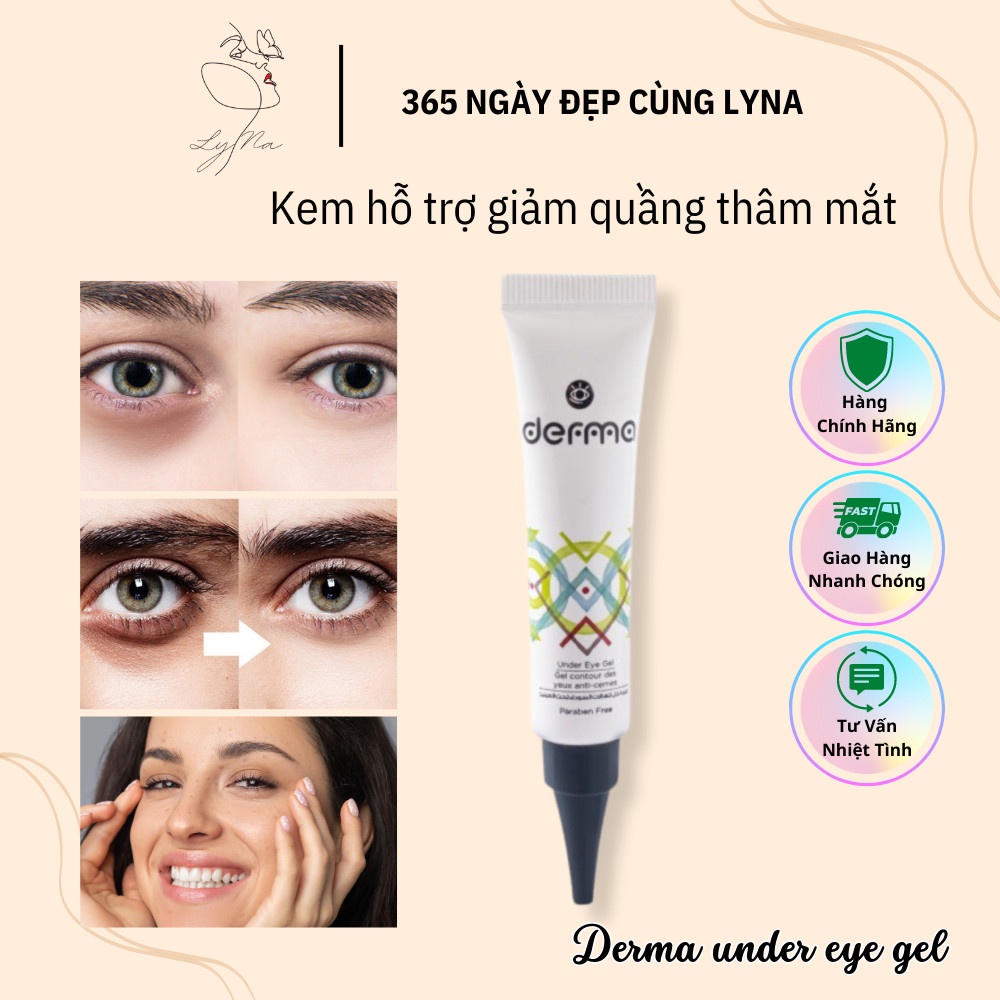 Kem hỗ trợ giảm quầng thâm mắt Derma under eye gel Trẻ hóa và cấp ẩm cho vùng da dưới mắt
