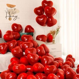 10 bóng cao su đỏ lựu hình trái tim 10inch