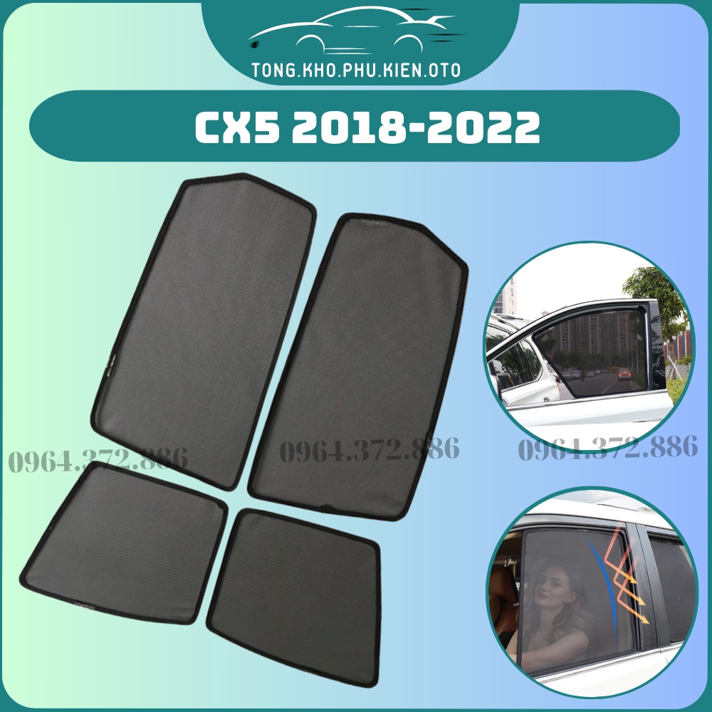 Rèm che nắng xe Mazda Cx5 2018- 2022 - Bộ 4 tấm 4 cửa chắn nắng vừa khít form xe, nam châm hút mạnh