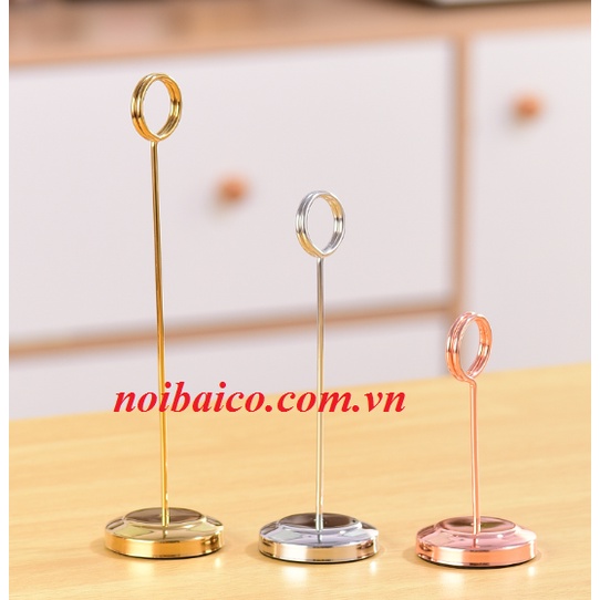 Cây chỉ bàn khách sạn. Kẹp cài tên món ăn, Giữ ảnh bằng kim loại, tag giá quầy bánh, Chân đế mini tròn.