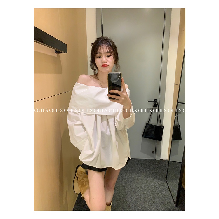 Áo Sơ Mi Tay Dài Trễ Vai Thời Trang Mùa Xuân Cho Nữ