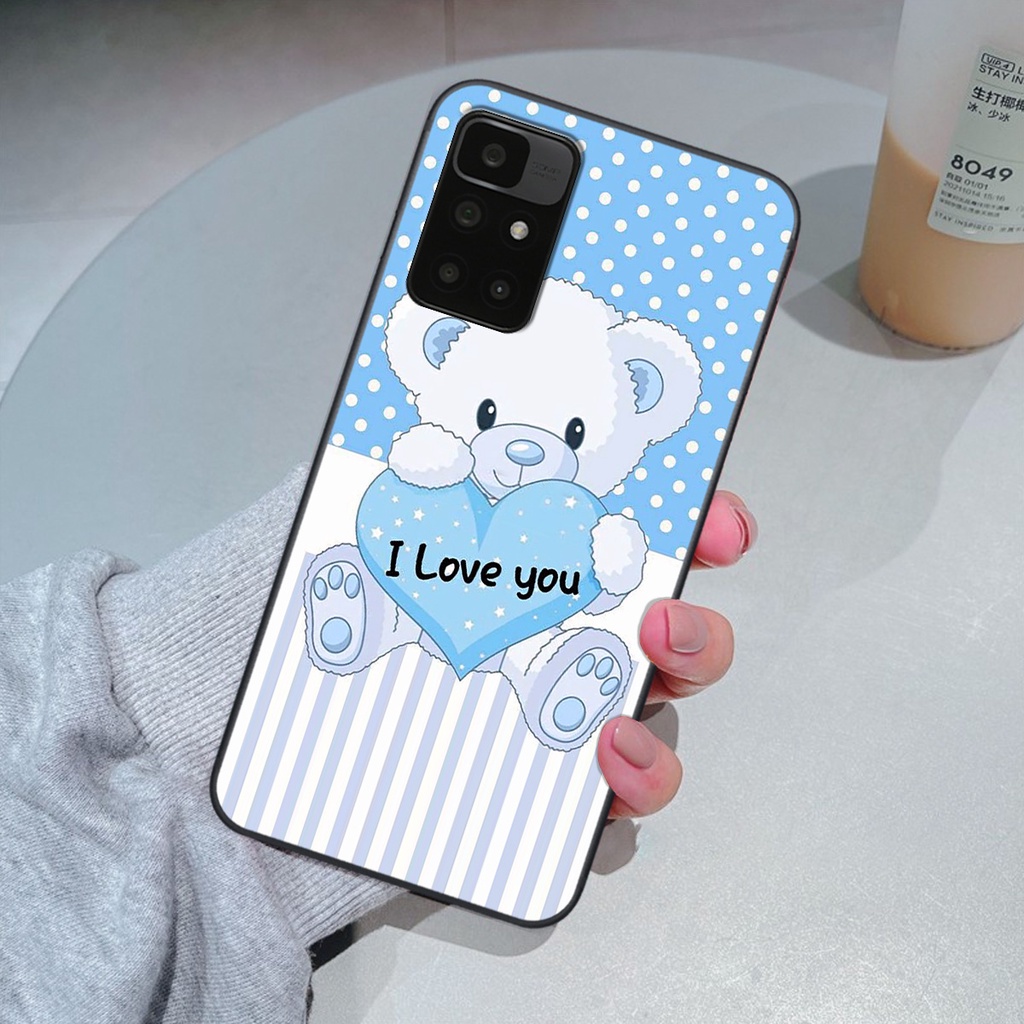 Ốp Xiaomi Redmi 10 in hình gấu cute dễ thương siêu xinh đáng yêu