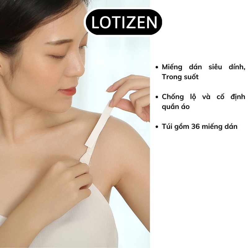 Miếng dán cố định quần áo 36 miếng chống hở mép áo, mép váy siêu mỏng mã PK-A28