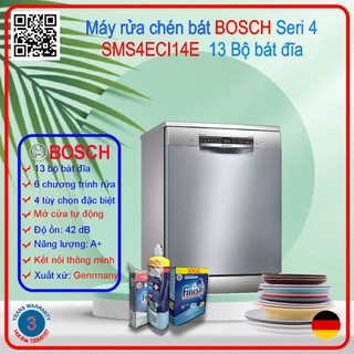 Máy rửa bát Bosch sms4eci14e seri4 rửa sạch sấy khô tự động hé cửa