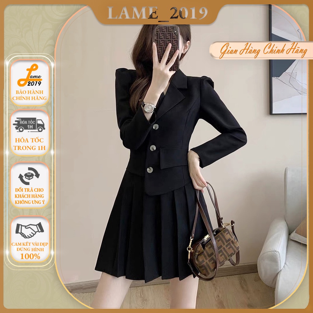 Set áo blazer, set áo vest mix chân váy xếp ly, set bộ nữ sang chảnh, set váy nữ mặc đi chơi phong cách sang chảnh