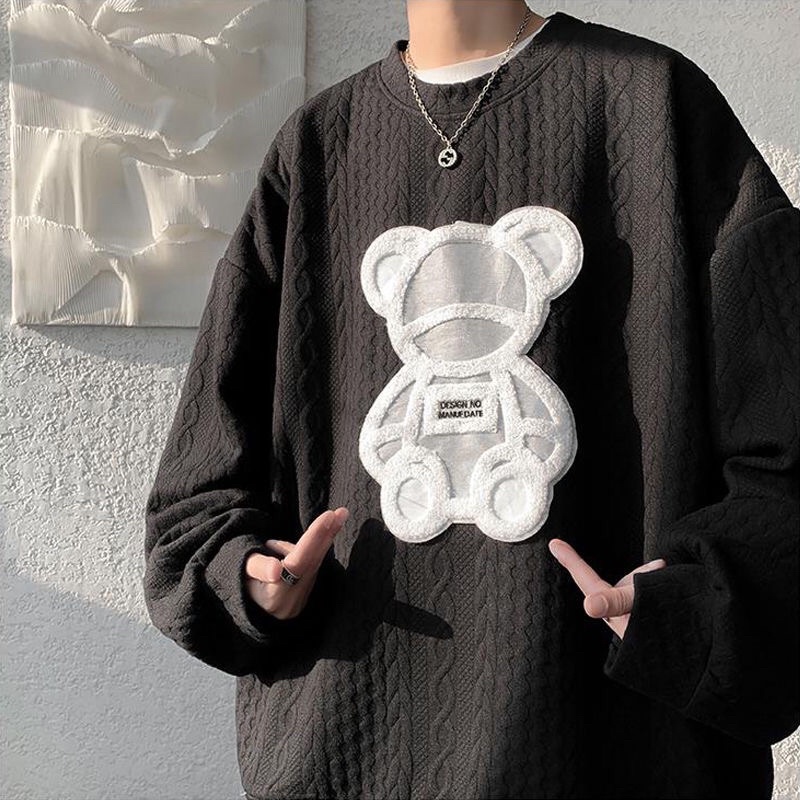 Áo Nam Nữ, Áo Gấu Hình Nổi Vintage Nam Nữ Unisex