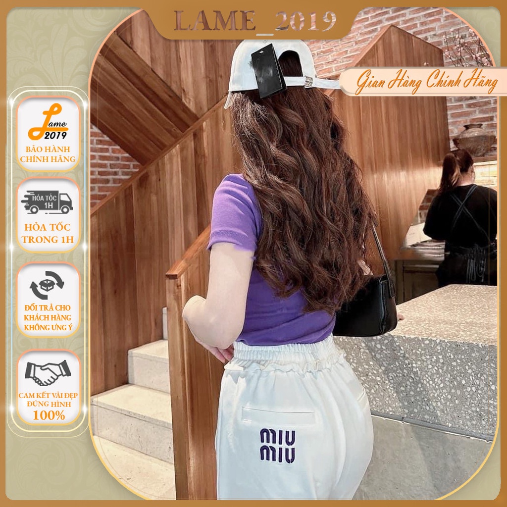 Bộ đồ Quảng Châu, set bộ nữ, set đồ nữ chữ MIUMIU áo cộc cotton mĩ quần nỉ da cá cao cấp dáng ôm trẻ trung, năng động
