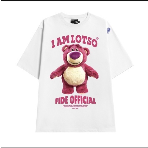 Áo Thun I AM LOTSO Form Rộng Unisex 100% Cotton , Áo Phông Nam Nữ Hoạ Tiết Chú Gấu nam nữ