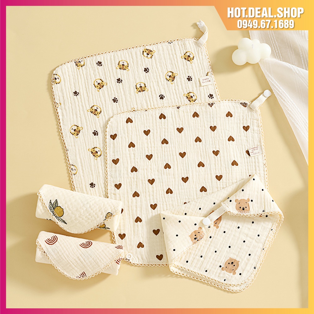 Khăn yếm tam giác cho bé vải cotton cao cấp, dùng làm khăn sữa cho bé, khăn mặt cho trẻ đi học mẫu giáo mầm non
