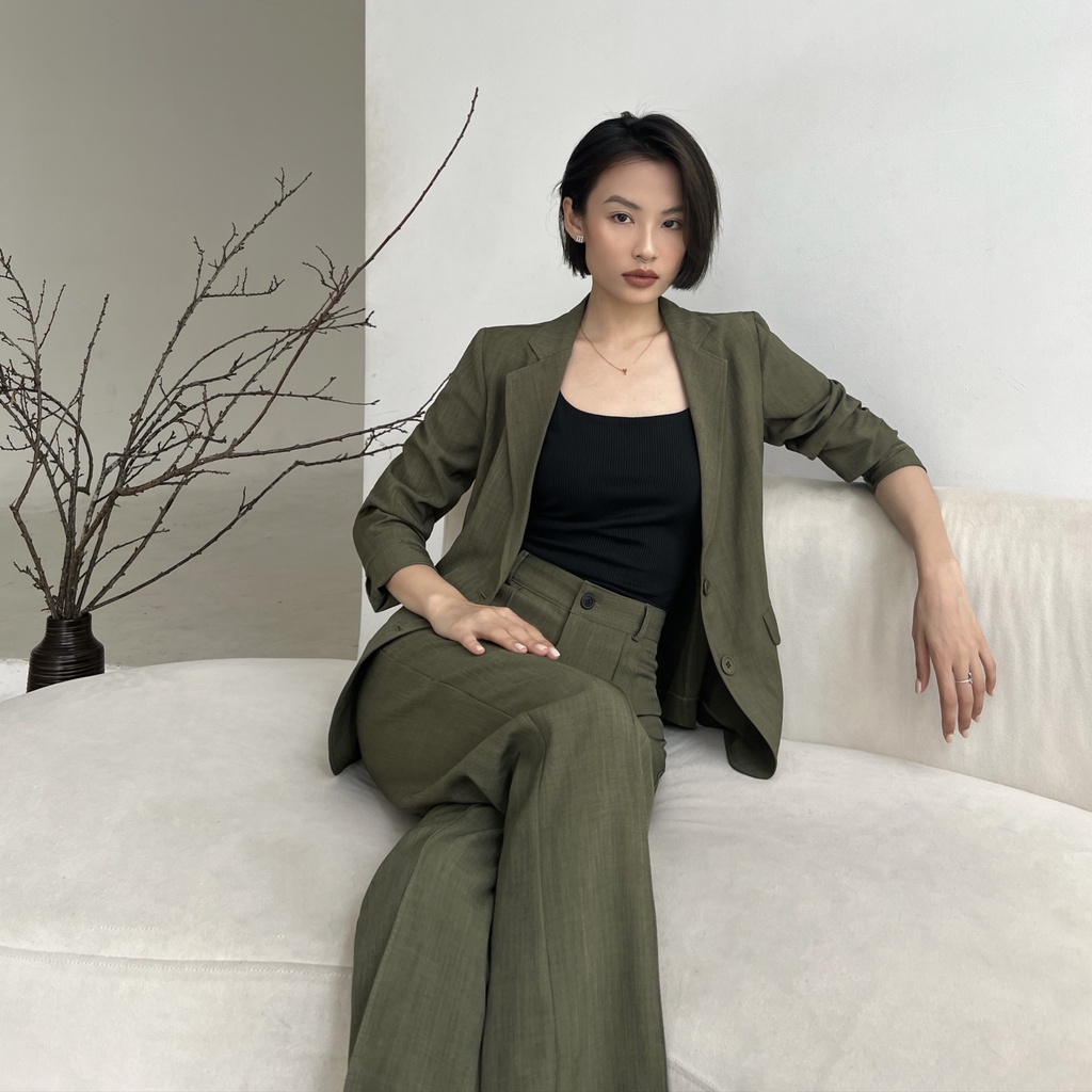 Áo blazer nữ thiết kế 1 lớp THEKAT.SHOP dáng dài tay thời trang công sở trẻ trung, sang trọng