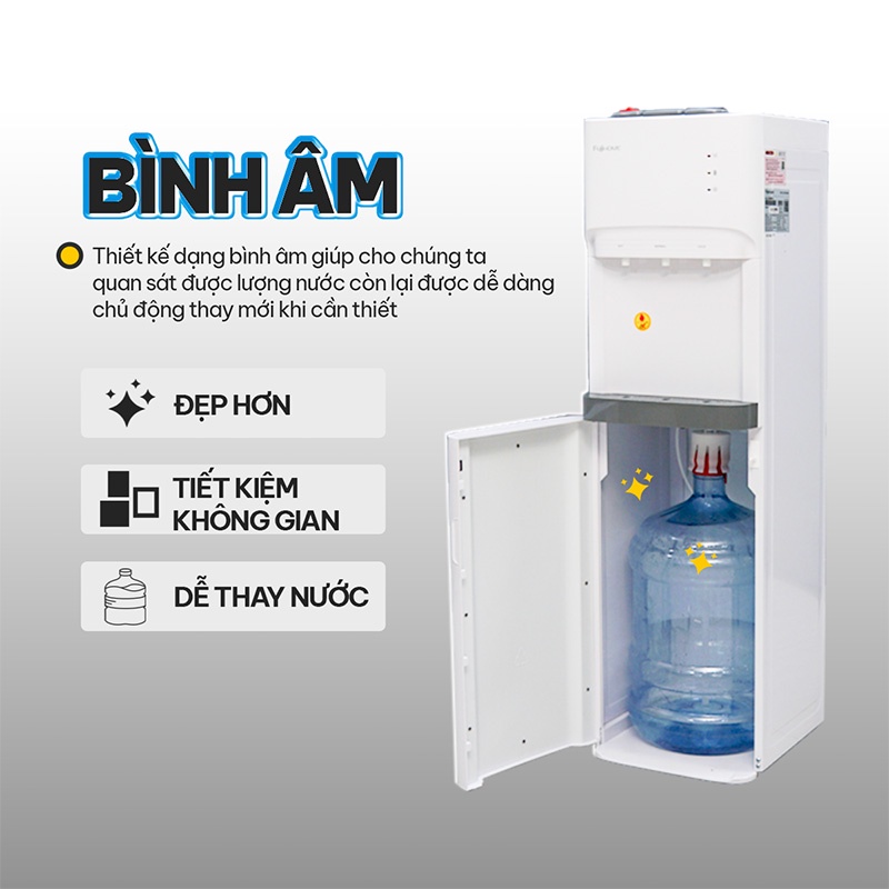 Cây nước nóng lạnh FUJIHOME WD606ES Bình âm cao cấp nhập khẩu chính hãng - Làm lạnh bằng chip điện tử