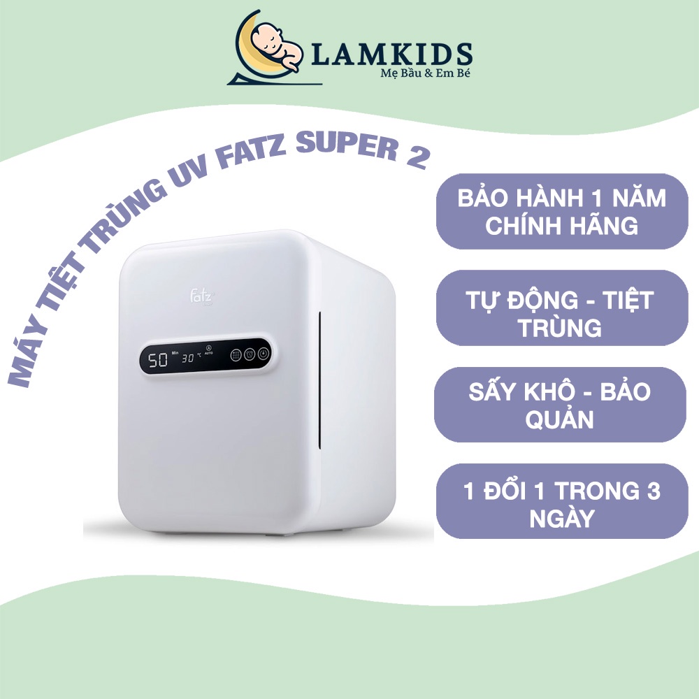 Máy Tiệt Trùng Sấy Khô - Khử Mùi Bằng Tia UV Fatz Baby Super 2 FB4706SL Bảo Hành Chính Hãng 12 Tháng Lamkids