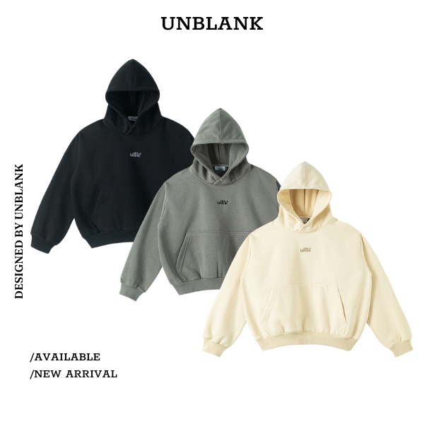 Áo khoác hoodie form boxy nỉ bông basic local brand Unblank mũ cúc bấm unisex nam nữ