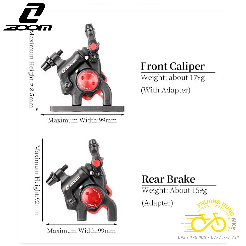 Bộ Cụm phanh thắng đĩa cho xe đạp Road ZOOM R-200